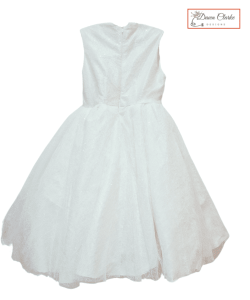 Silk ivory/white party celebration flower girl dress - Aged 6 | Dawn Clarke Designs